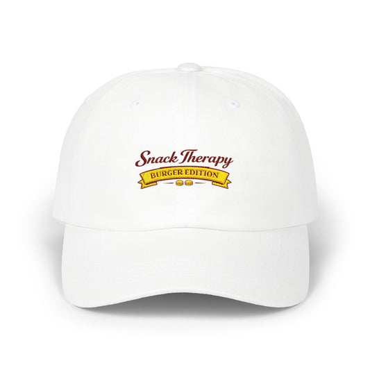 Snack Therapy Burger Cap | Classic Dad Cap with Cute Snack Character