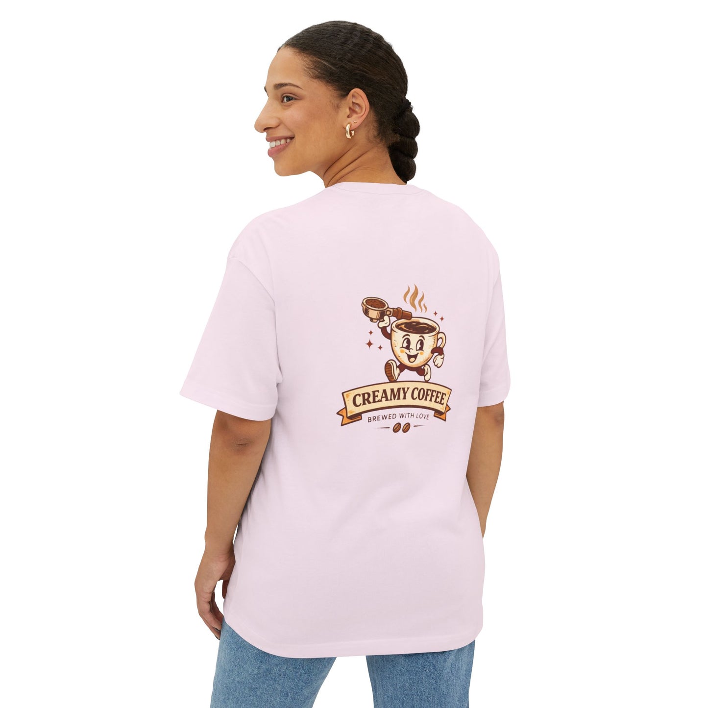 Creamy Coffee Unisex Oversized Boxy Tee
