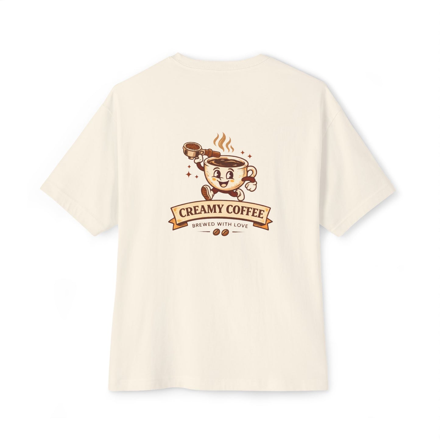 Creamy Coffee Unisex Oversized Boxy Tee