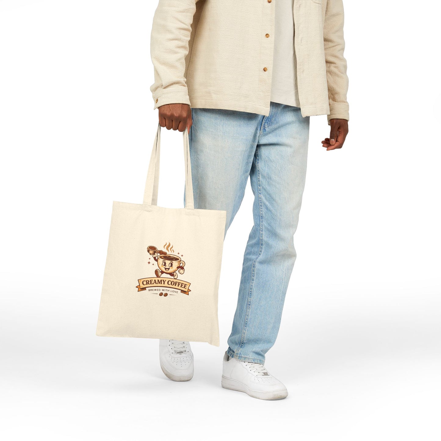 Creamy Coffee Canvas Tote — 'Creamy Coffee' Eco Cotton Shopper