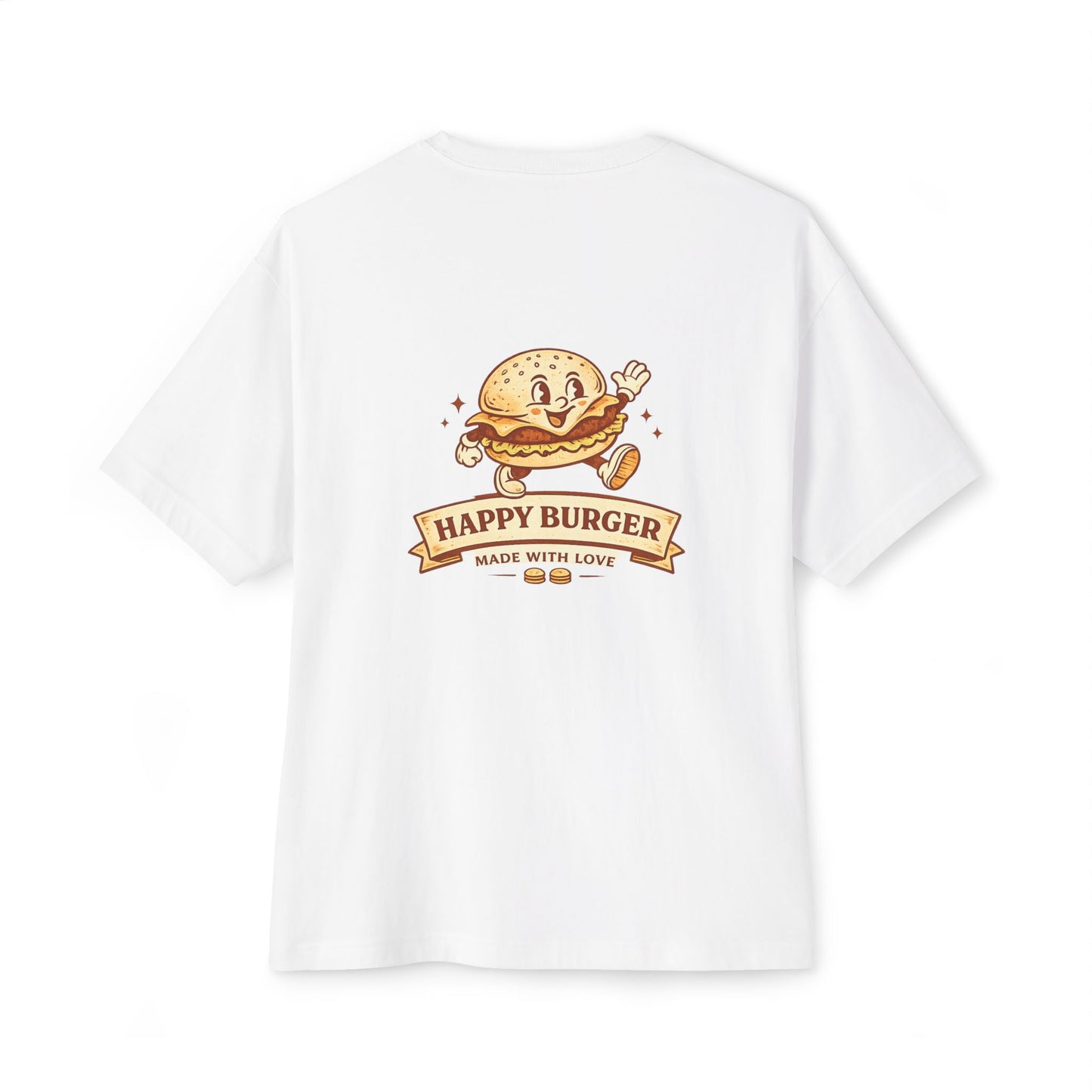 Happy Burger Unisex Oversized Boxy Tee